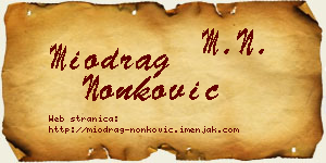 Miodrag Nonković vizit kartica